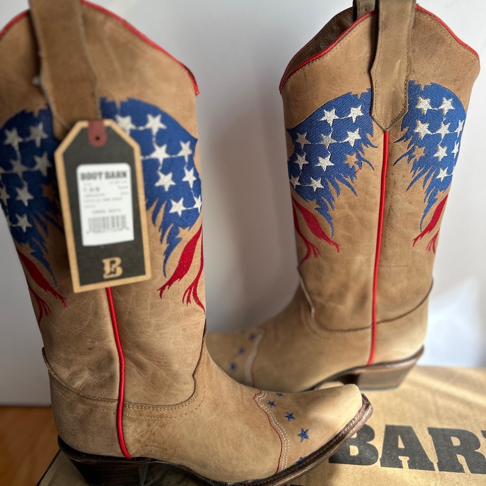 Circle G Eagle Flag Boots Size 7M - Picture 3 of 15